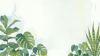 Tropical houseplants frame with monstera, fiddle leaf fig and snake plant on neutral background for interior design and botanical decor projects.