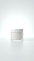 White cosmetic jar with lid isolated on clean background for skincare product packaging and beauty brand marketing.