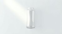 Empty clear glass jar container isolated on white background for food storage, preserves, canning, kitchen organization and packaging design.