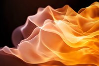 Abstract flowing waves in orange and pink gradient colors against dark background create dynamic light effect pattern with smooth curved lines.