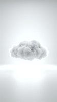 Single fluffy white cloud floating in clear gray sky with soft natural lighting for weather and climate concepts.