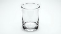 Empty clear glass cup isolated on white background, ready for beverage mockups, product design, and commercial use.