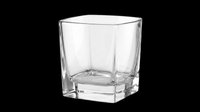 Empty square glass tumbler isolated on transparent background, ready for beverage mockups, product design, t-shirt graphics, sublimation, print-on-demand projects and digital crafts.