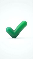 Green checkmark symbol isolated on white background for approval and success concepts in business presentations and marketing materials.
