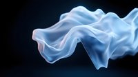 Ethereal translucent fabric flowing gracefully through dark space with soft luminous highlights creating dreamy abstract motion for creative projects.