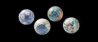 Decorative porcelain spheres with traditional blue and multicolor patterns isolated on transparent background, ready for clipart, print-on-demand, sublimation, t-shirt design and craft projects.
