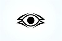 Black geometric eye symbol with tribal style elements on white background, isolated design suitable for logos, tattoos and graphic projects.