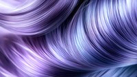 Flowing abstract waves in purple and blue colors create dynamic curved lines with smooth gradient transitions and glossy light effects for background design.