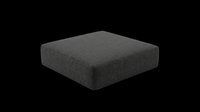 Dark gray square floor cushion isolated on transparent background, ready for T-shirts, clipart, stickers, print on demand, and sublimation design use.