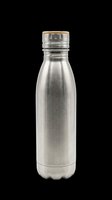 Stainless steel water bottle with bamboo cap, isolated on transparent background. Ready for t-shirt designs, clipart, print-on-demand products, stickers, and sublimation projects.