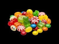 Assorted colorful gummy candies and hard candies isolated on transparent background, ready for design use on t-shirts, stickers, clipart, print-on-demand products, and sublimation projects.