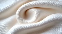 White snake skin texture in macro photography showing detailed scales pattern and smooth curves creating abstract natural background with soft shadows.