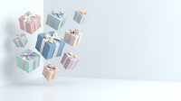 Colorful wrapped gift boxes with ribbons and bows arranged on white background, isolated for holiday, celebration, and festive design projects.