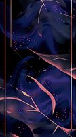 Abstract navy blue and rose gold flowing design with glowing particles and curved lines creates magical night sky atmosphere for luxury backgrounds and wallpapers.