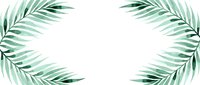 Tropical palm fronds frame white space, isolated on transparent background, ready for design projects, invitations, and digital layouts.