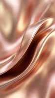 Smooth flowing waves of rose gold and copper tones create an elegant abstract background with metallic sheen, suitable for luxury branding and modern design projects.