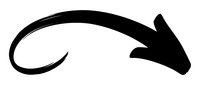 Curved arrow pointing right, isolated on white background, suitable for web design, presentations, and graphic layouts.