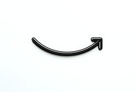 Black curved arrow pointing upward on white background, symbolizing growth, progress, and positive direction for business presentations.