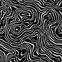 Abstract black and white wavy lines creating organic topographic pattern. Seamless vector background with flowing curved stripes. Modern minimalist design for fabric and wallpaper.