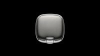 Compact makeup powder case with rounded square shape and dark translucent lid, isolated on transparent background. Ready for beauty product design, cosmetics packaging mockups, clipart, print-on-demand, and sublimation projects.