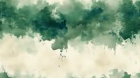 Atmospheric emerald green and cream watercolor background with soft blending effects and delicate paint splashes creates dreamy abstract texture for artistic designs.