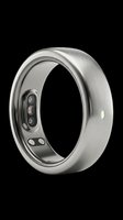 Smart ring with health sensors isolated on transparent background, ready for tech, wearable, and print on demand design use in stickers, clipart, and posters.