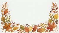 Autumn foliage wreath with fall leaves, branches and berries in warm tones on isolated white background, ready for design projects.