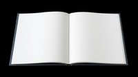 Open hardcover book with blank white pages, isolated on transparent background. Ready for T-shirt design, clipart, stickers, print on demand, and sublimation use.
