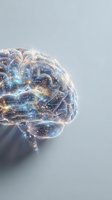Digital brain with glowing neural networks and sparkling connections representing artificial intelligence, machine learning, and cognitive computing technology.