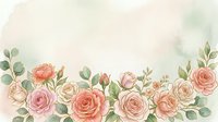 Watercolor rose arrangement with eucalyptus leaves in soft pink and peach tones, isolated on white background, suitable for wedding invitations, greeting cards, and design projects.