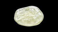 Transparent green gel drop with bubbles, isolated on transparent background. Ready for skincare, cosmetic, beauty product design, stickers, print on demand, and T-shirt use.