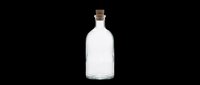 Clear glass bottle with cork stopper, isolated on transparent background. Ready for t-shirt design, stickers, clipart, print on demand, and sublimation projects.