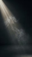 Ethereal light rays pierce through swirling smoke and mist in a dark atmospheric studio setting, creating a dramatic interplay of illumination and shadow for conceptual and artistic projects.