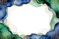 Elegant fluid art frame with gold accents on white background. Luxury border design for invitations, cards, and premium branding materials.