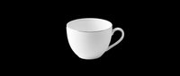 White ceramic tea cup with subtle rim detail, isolated on transparent background. Ready for clipart, stickers, t-shirt design, print on demand, and sublimation projects.