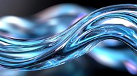 Abstract flowing liquid metal waves with blue chrome reflections and smooth curved surfaces for modern digital design backgrounds.