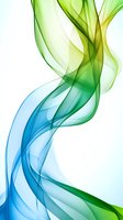 Flowing abstract waves in blue and green gradient colors on white background create dynamic movement and energy for modern business designs and presentations.