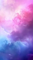Ethereal pink and blue smoke clouds swirling in dreamy atmosphere create magical abstract background with smooth color transition and mystical mood.