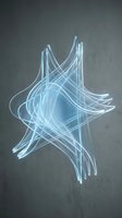 Abstract glowing star with flowing light trails and ethereal blue luminescence against dark textured background. Modern digital art for design projects.