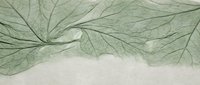 Delicate green leaf veins create an organic botanical pattern on textured paper background for natural design projects and eco-friendly branding materials.