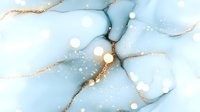 Luxury light blue and gold marble abstract background with bokeh effect and flowing lines creates elegant modern design for wall art and decor.