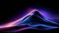 Abstract neon waves flowing in purple and blue gradient colors on black background for modern digital design and technology concepts.