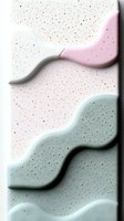 Soft waves in pastel pink and sage green with scattered gold glitter on white background create modern abstract composition for luxury packaging design.