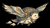 Steampunk hedgehog with mechanical wings isolated on transparent background, ready for t-shirt design, clipart, stickers, sublimation and print-on-demand projects.