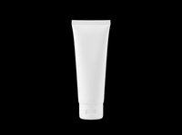 Blank white cosmetic tube isolated on transparent background, ready for design use on product packaging, labels, print-on-demand items, and sublimation projects.
