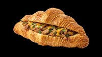 Croissant sandwich filled with mixed vegetables and protein on transparent background, ready for menu design, food packaging, restaurant graphics, print materials, and digital culinary projects.