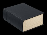 Thick dark hardcover book isolated on transparent background, ready for T-shirt design, stickers, clipart, print on demand, and sublimation projects.