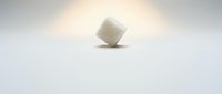 Single white sugar cube isolated on light background, suitable for food photography, culinary design, and beverage advertising.