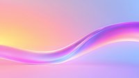 Smooth flowing wave on gradient pastel background with pink, purple and blue colors creates ethereal abstract composition for modern design projects.