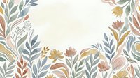 Botanical foliage and wildflower border frame with warm earth tones on cream background, isolated design element for invitations, cards, and decorative projects.